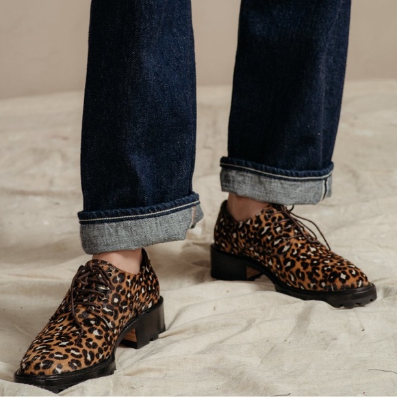 Rachel Comey Leopard Print Pony Hair Oxford Lace-Up Shoes W 9.5 M 7.5 main image 11
